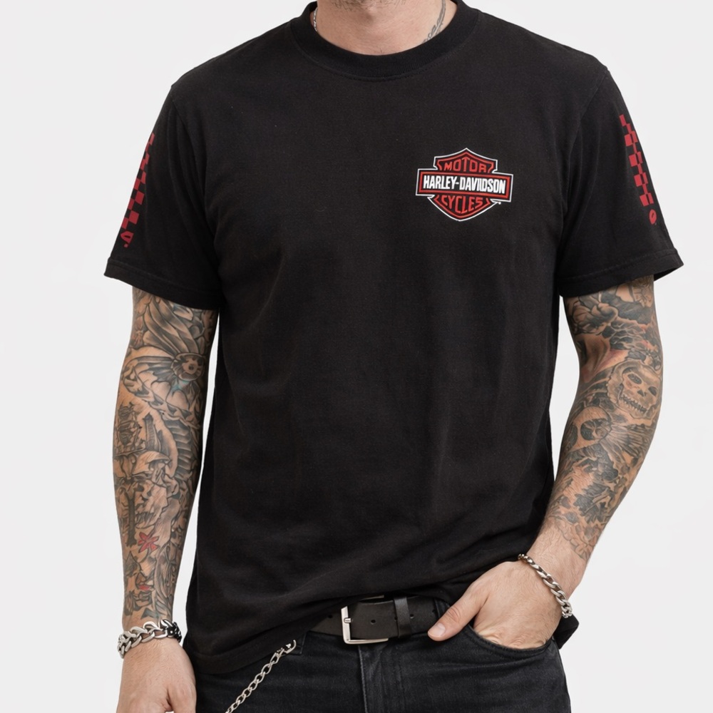 Harley-Davidson Black and Red Pocono Mountains Short Sleeve Tee